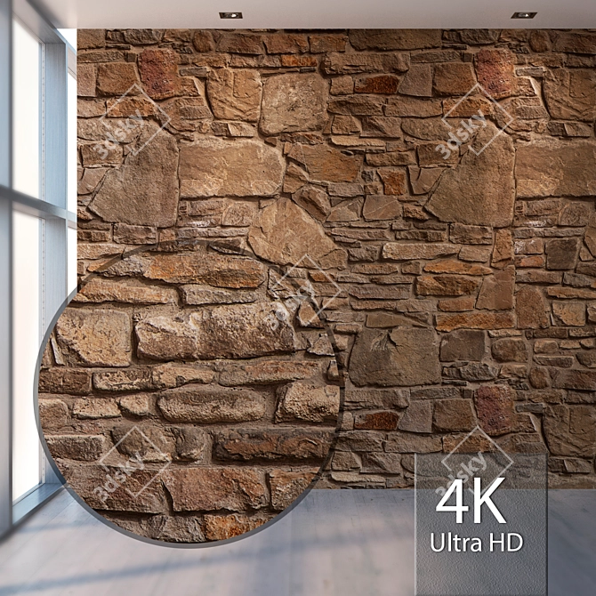 Seamless Natural Stone Texture: High Resolution 3D model image 1