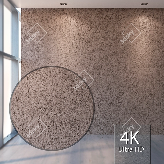 Seamless Stucco Texture Kit | High Resolution+Detail 3D model image 1
