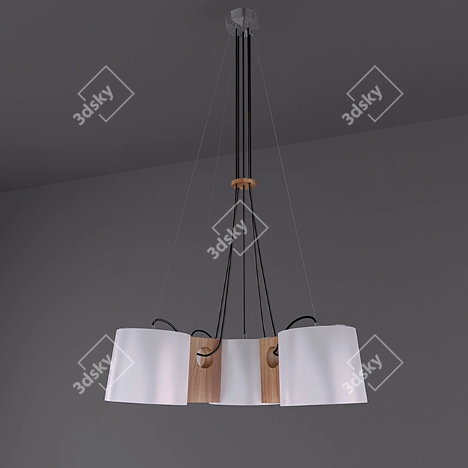 Satin White Glass Pendant Light: VIOKEF ORBED 3D model image 1