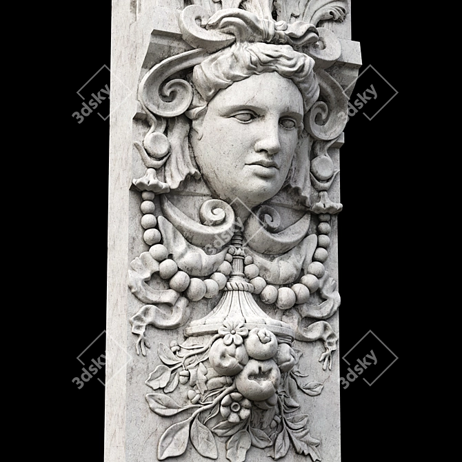 Parisian Man Head Corbel Bracket 3D model image 2