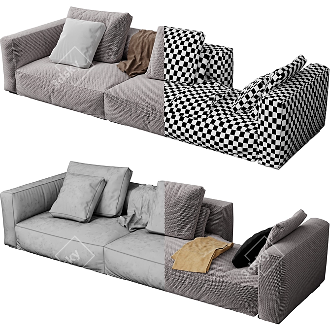 Sleek and Stylish: Minotti Donovan Sofa 3D model image 3