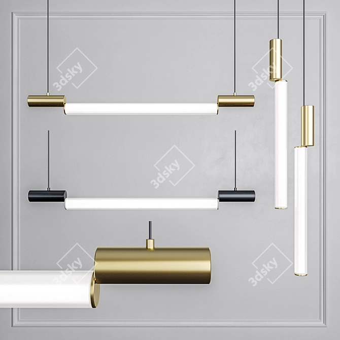 Sleek Brass Pendant Light: CVL Signal 3D model image 1