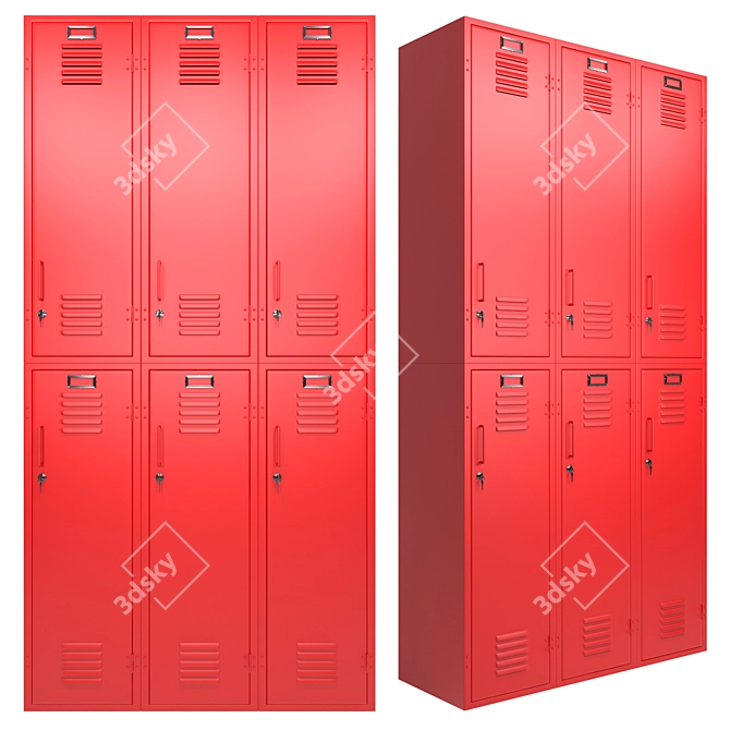 Steel Storage Locker Cabinet 3D model image 1