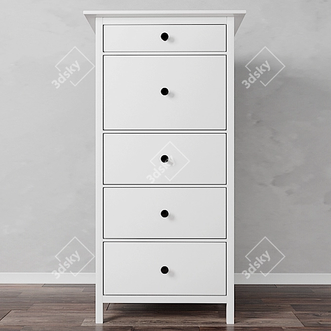 Sleek 5-Drawer IKEA Hemnes Chest 3D model image 2