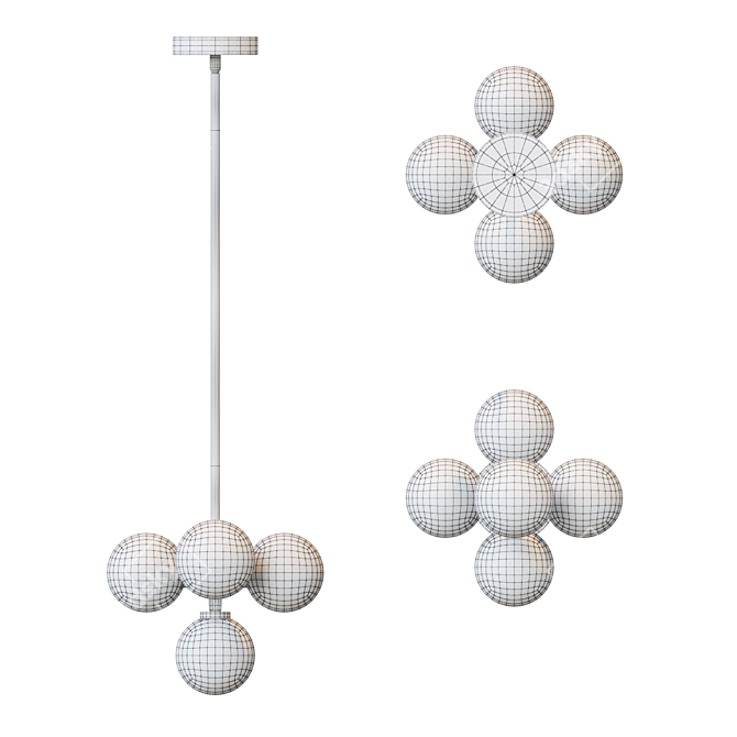 Scandinavian Glass Pendant Lamp 3D model image 3