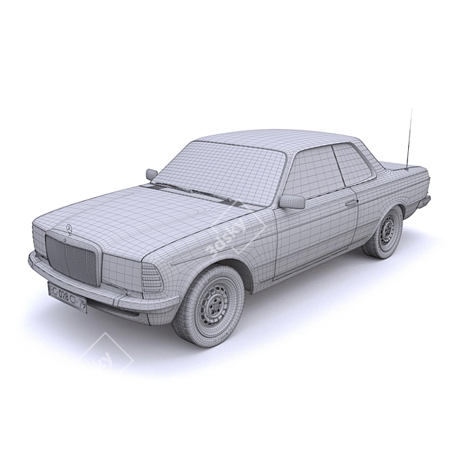 Vintage Mercedes 1979 3D model image 3