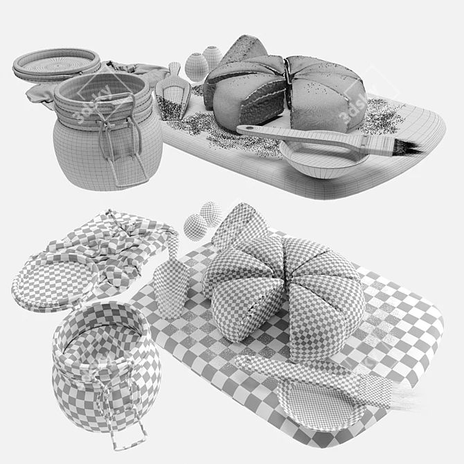 Deluxe Kitchen Cake Set 3D model image 2