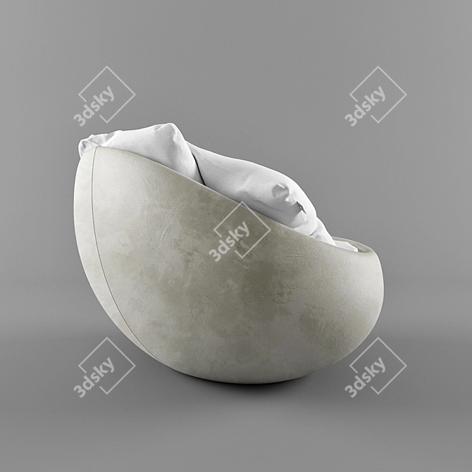 Sleek Modern Armchair 3D model image 3