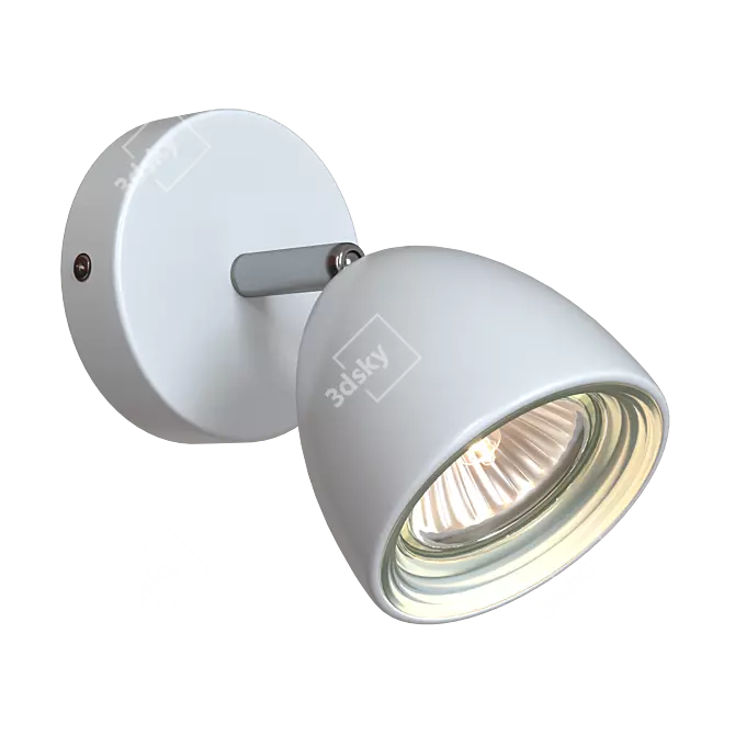 Modern White Metal Spot Light 3D model image 1