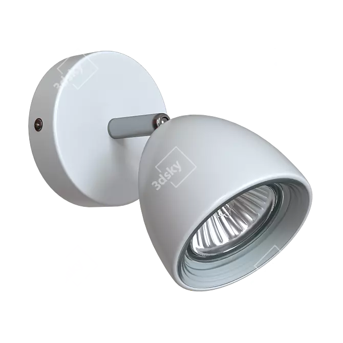 Modern White Metal Spot Light 3D model image 2