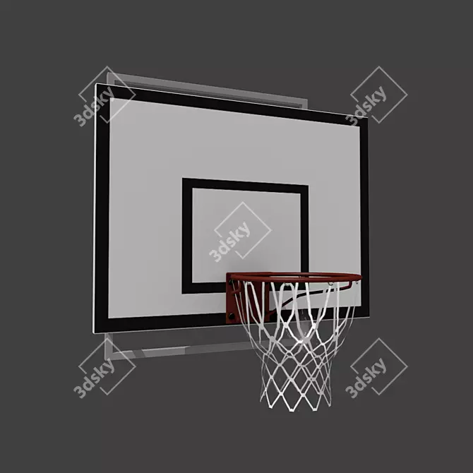 Versatile Basketball Backboard with Basket - 1x1.2x1.2 Dimensions 3D model image 2