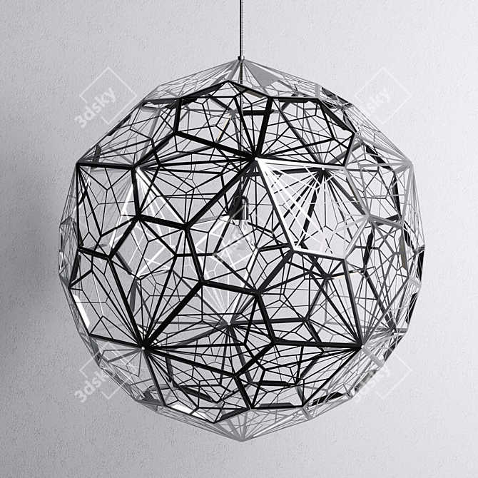 Etch Web Steel Pendant: Contemporary Steel Lighting 3D model image 1