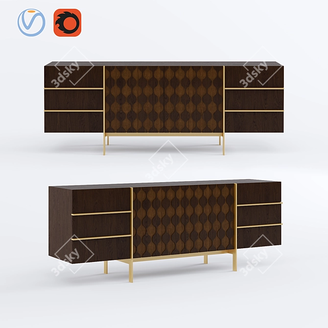 Modern Trocadero Sideboard | Roche Bobois 3D model image 1