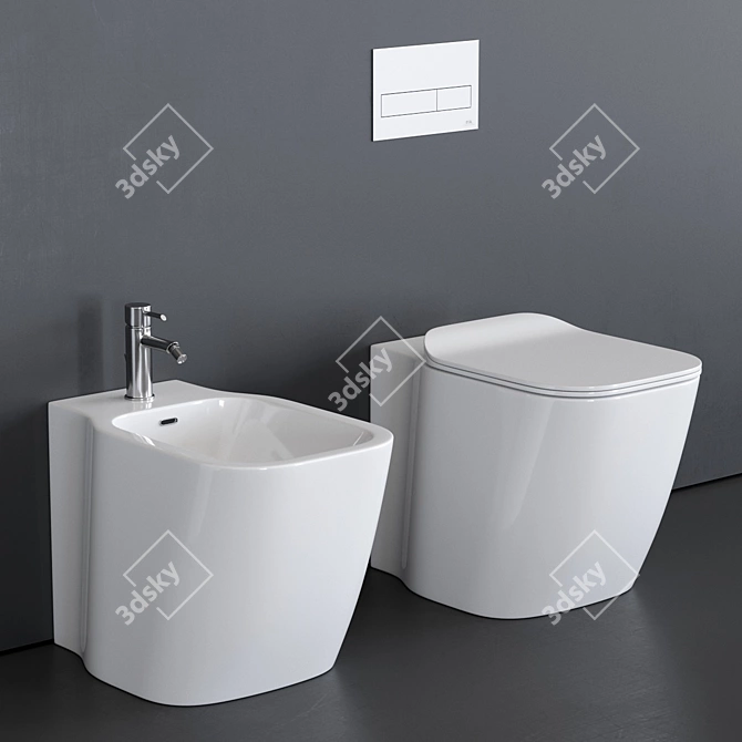 Essence-C Ceramic WC & Bidet 3D model image 1