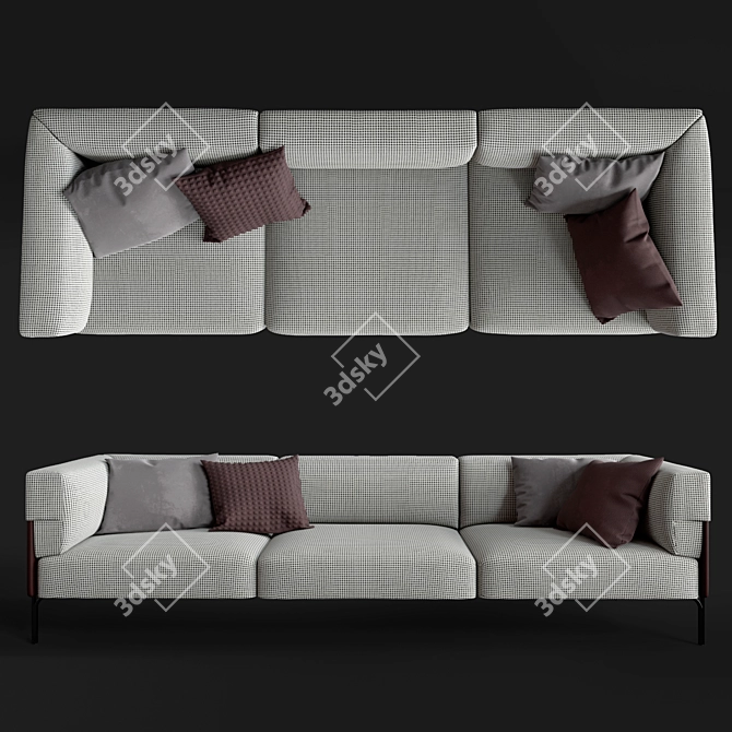 FENDI PALMER 4 Seater Sofa 3D model image 1