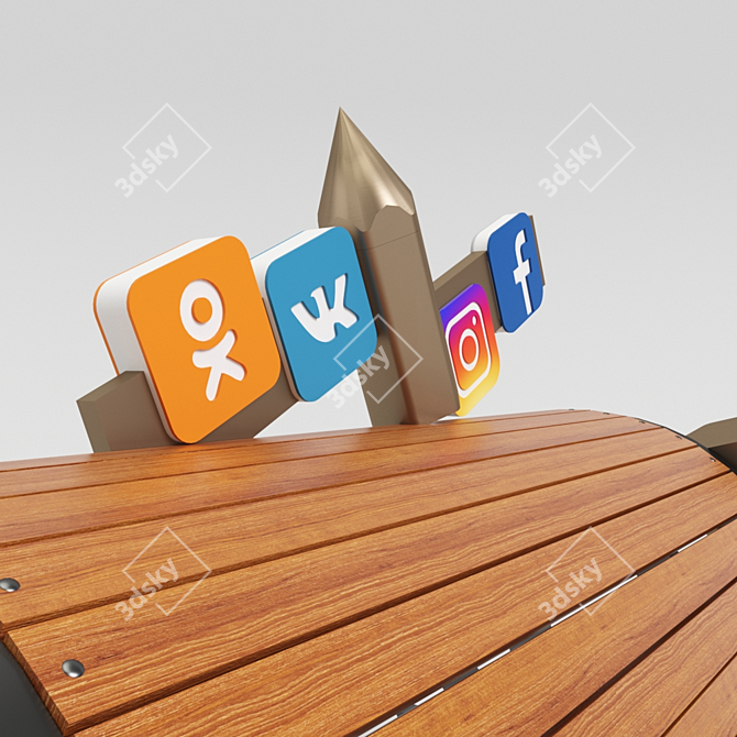 Blogger's Bench 3D model image 2
