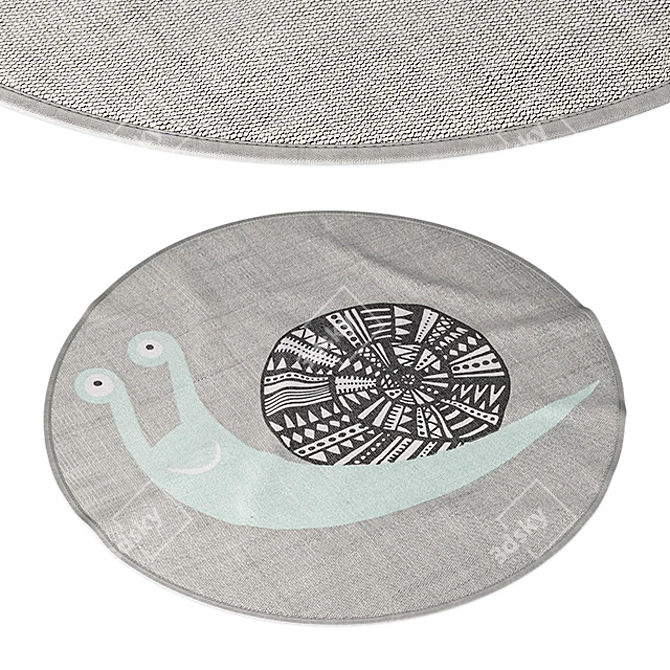 Bloomingville Snail Print Rug 3D model image 1