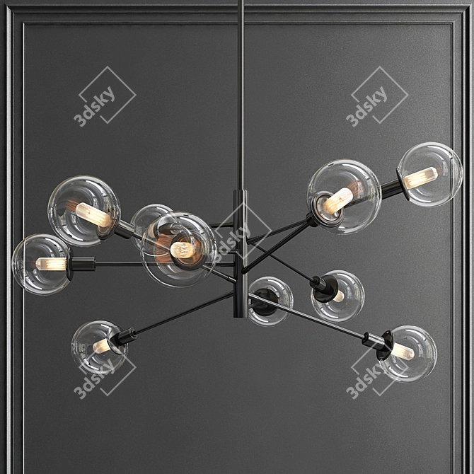 Elegant Orb 10-Light Chandelier 3D model image 1