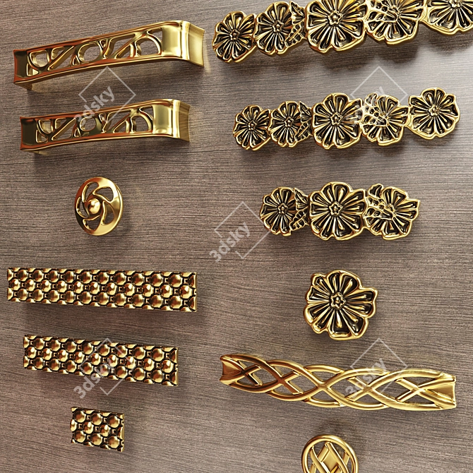 Title: Elegant Kitchen Cabinet Handles 3D model image 2