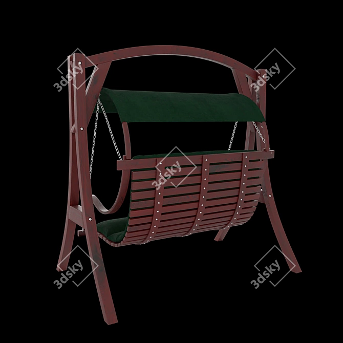  Wooden Garden Swing: Competition Edition 3D model image 2