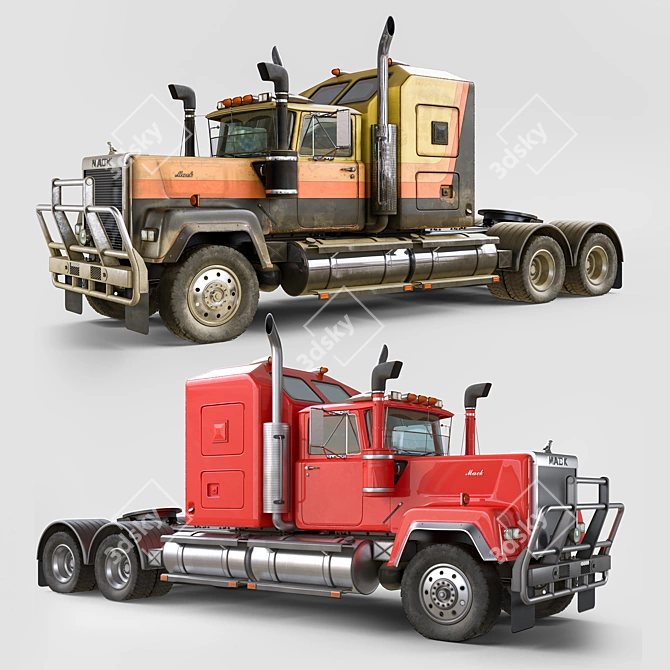 Vintage Mack RW Superliner 1985 3D model image 1