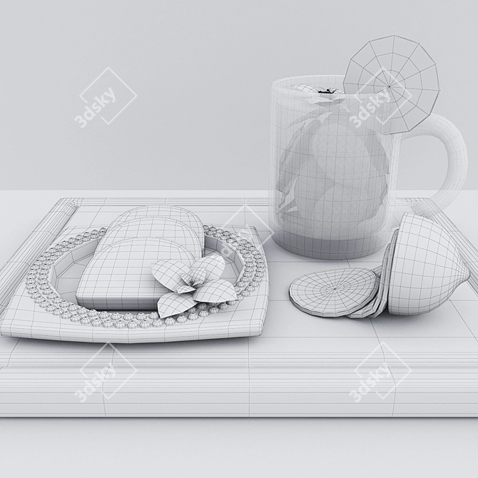 Green Tea Poppyseed Cake: Zesty & Refreshing 3D model image 3