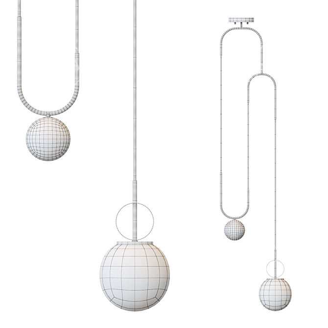 Sleek Pendant Lamp with Counterweight 3D model image 3