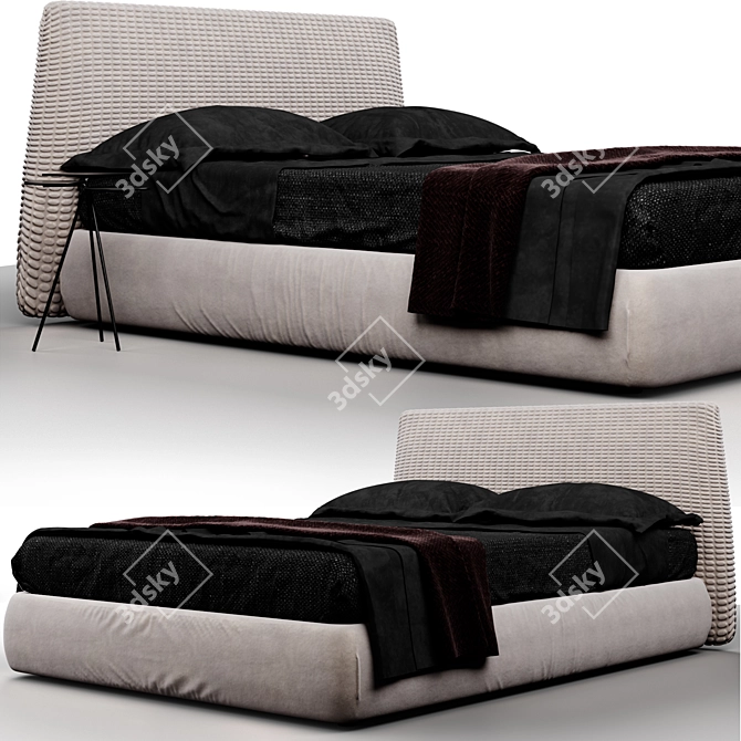 Elegant Konan Bed & Ladybug Bedside 3D model image 1