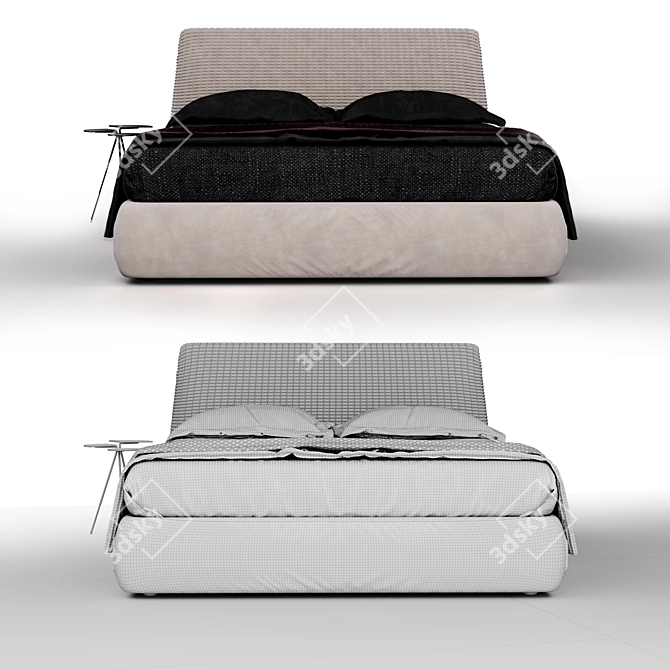 Elegant Konan Bed & Ladybug Bedside 3D model image 3