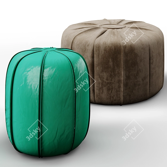 Exquisite Marrakech Poufs: Luxury, Style, Comfort 3D model image 1