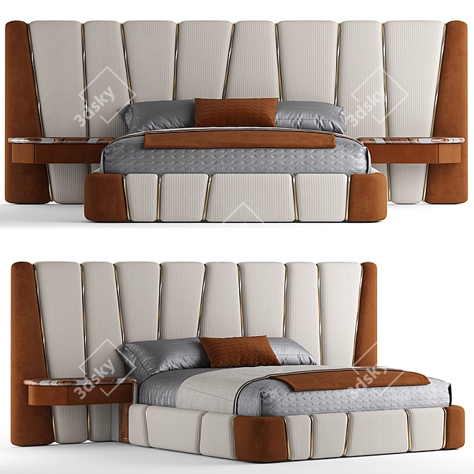 Elegant Dream Bed 3D model image 1