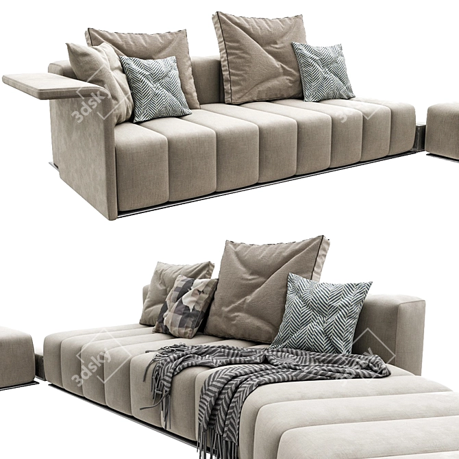 Modern Minotti Freeman Lounge Set 3D model image 2