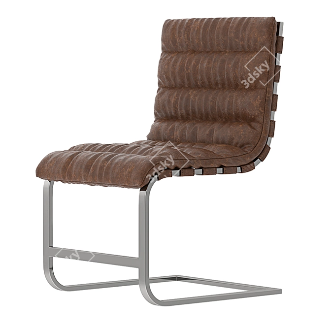 Modern RH Oviedo Leather Side Chair 3D model image 3