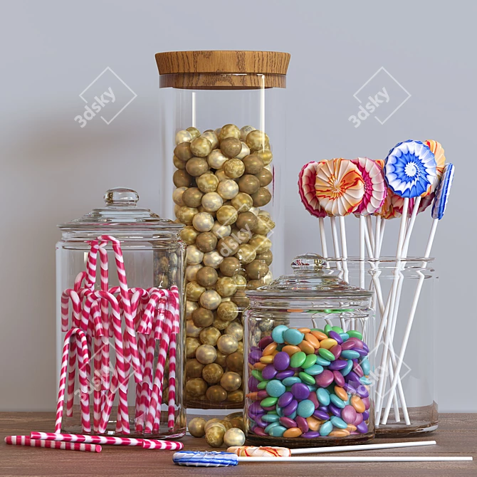 Delicious Candy Assortment Set 3D model image 2