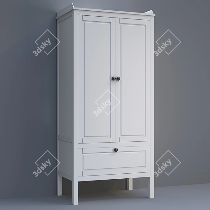 Sleek and Stylish ikea SUNDVIK Wardrobe 3D model image 1