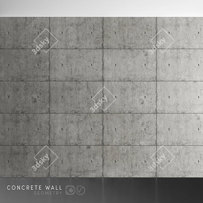 Title: Versatile Concrete Wall Panel 3D model image 1