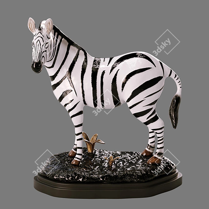 Elegant Zebra Sculpture: Exquisite Decor! 3D model image 1