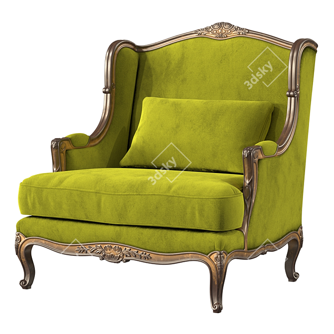 Elegant Louis XVI Armchair 3D model image 1