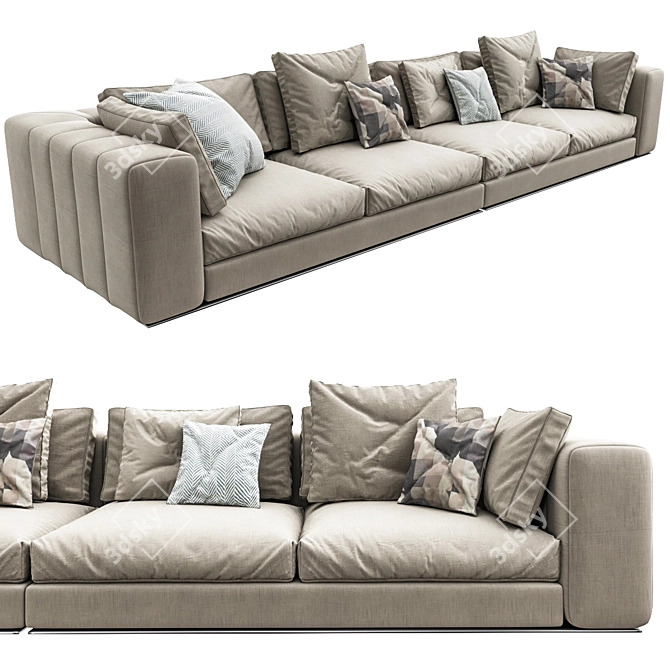 Elevate Your Bedroom with Minotti Freeman Duvet 3D model image 2