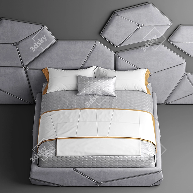 Sleek Restful Haven Bed 3D model image 2