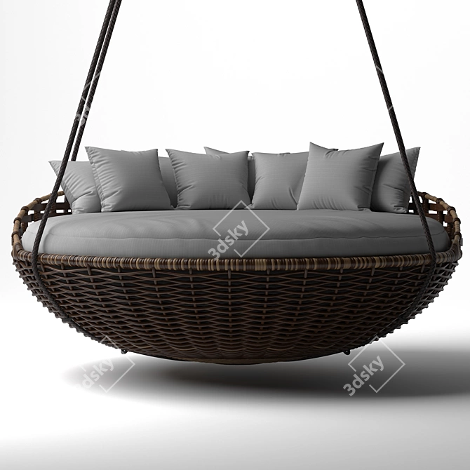 Elegant Outdoor Hanging Daybed 3D model image 2