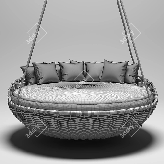 Elegant Outdoor Hanging Daybed 3D model image 3