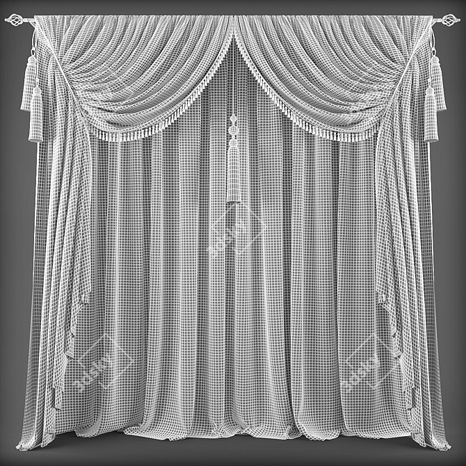 Classic Style Curtains 3D model image 2