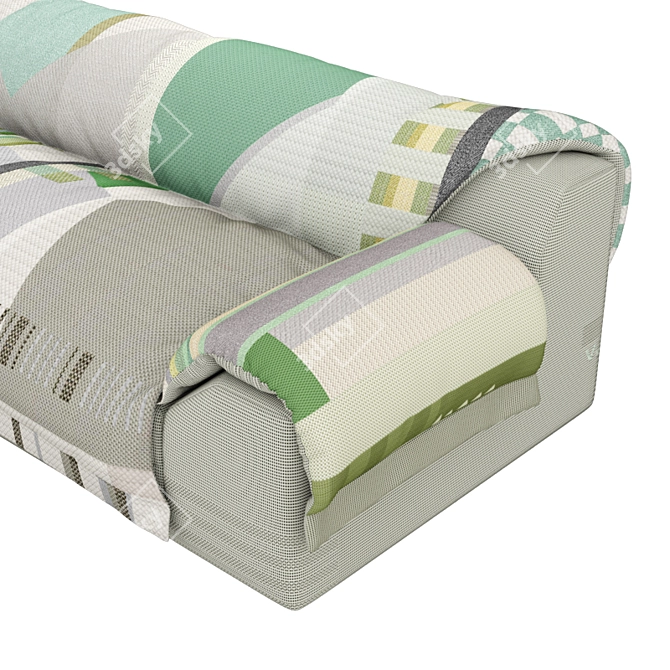 Elegant Greens: VITRA Butterfly Sofa 3D model image 3