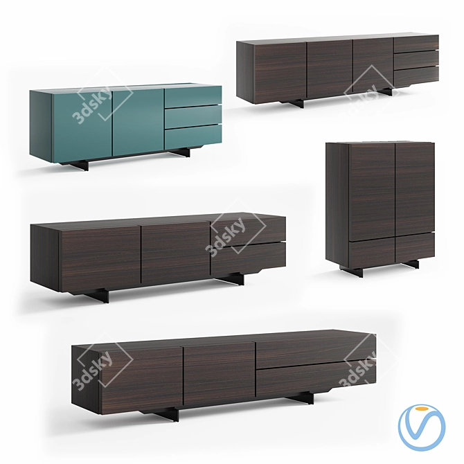 Poliform Pandora Sideboards: Stylish Storage Solutions 3D model image 1