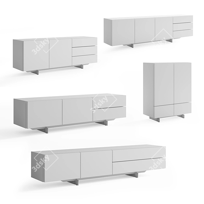 Poliform Pandora Sideboards: Stylish Storage Solutions 3D model image 2