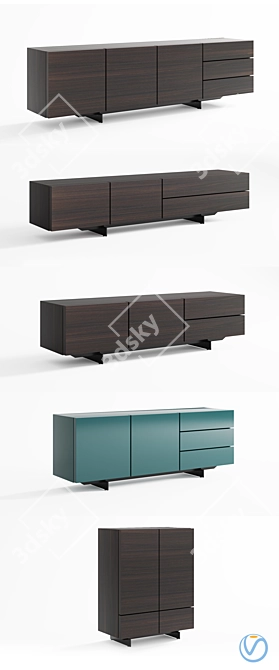 Poliform Pandora Sideboards: Stylish Storage Solutions 3D model image 3