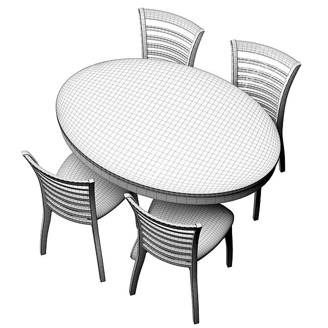 Elegant Dining Set 3D model image 3