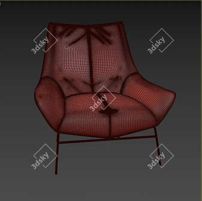 Elegant Cana Lounge Chair 3D model image 3