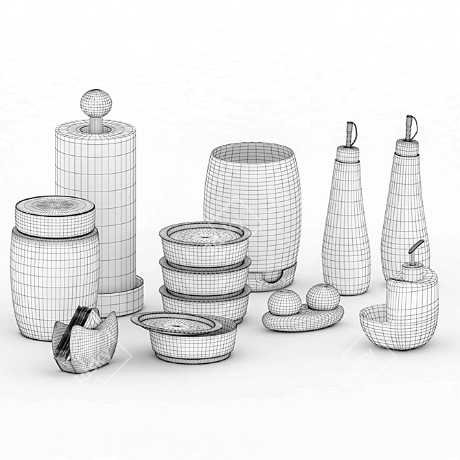 Napoli Kitchen Essentials: Utensil Set 3D model image 2